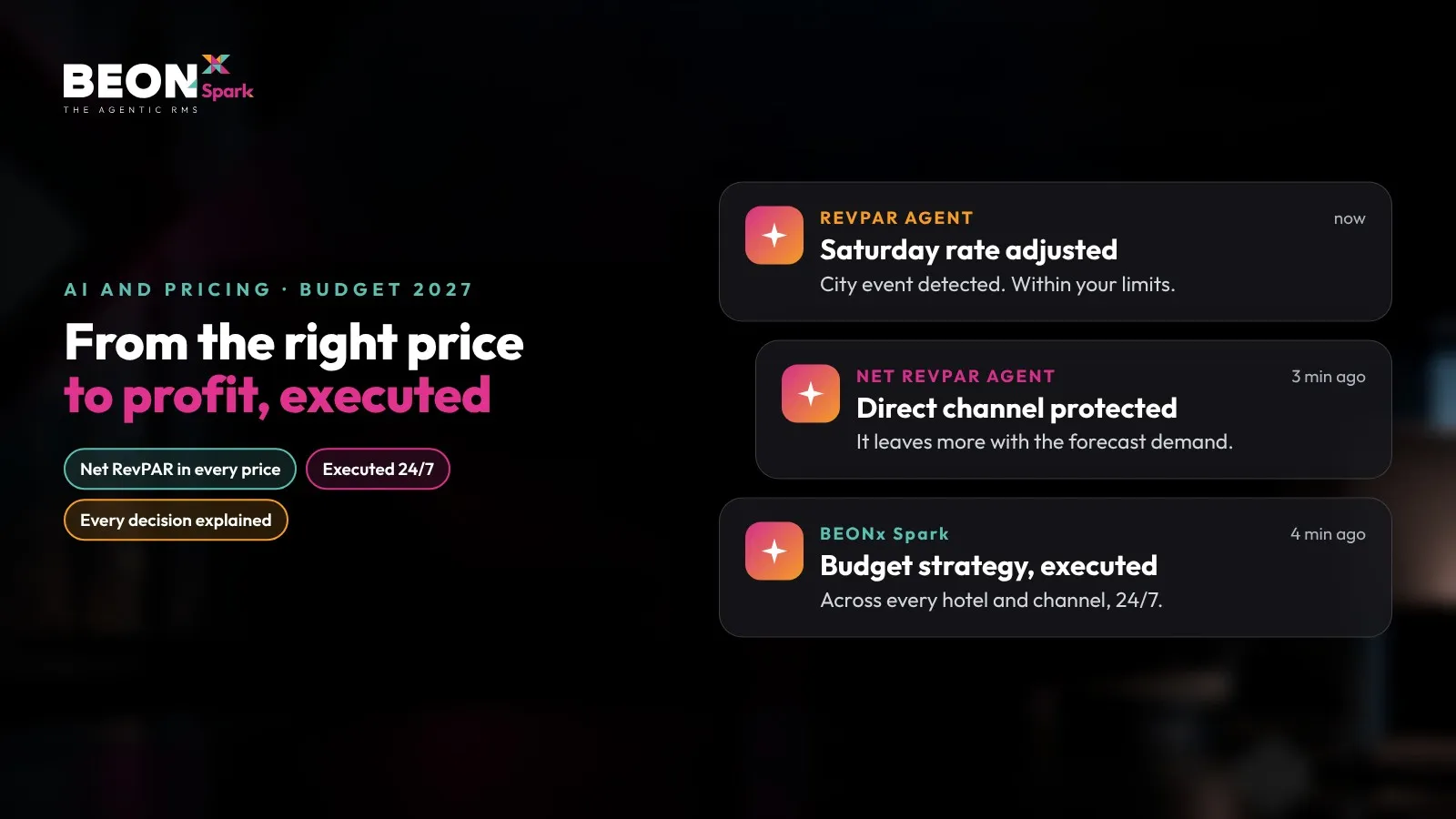 From the right price to profit, executed. BEONx Spark, the first Agentic RMS
