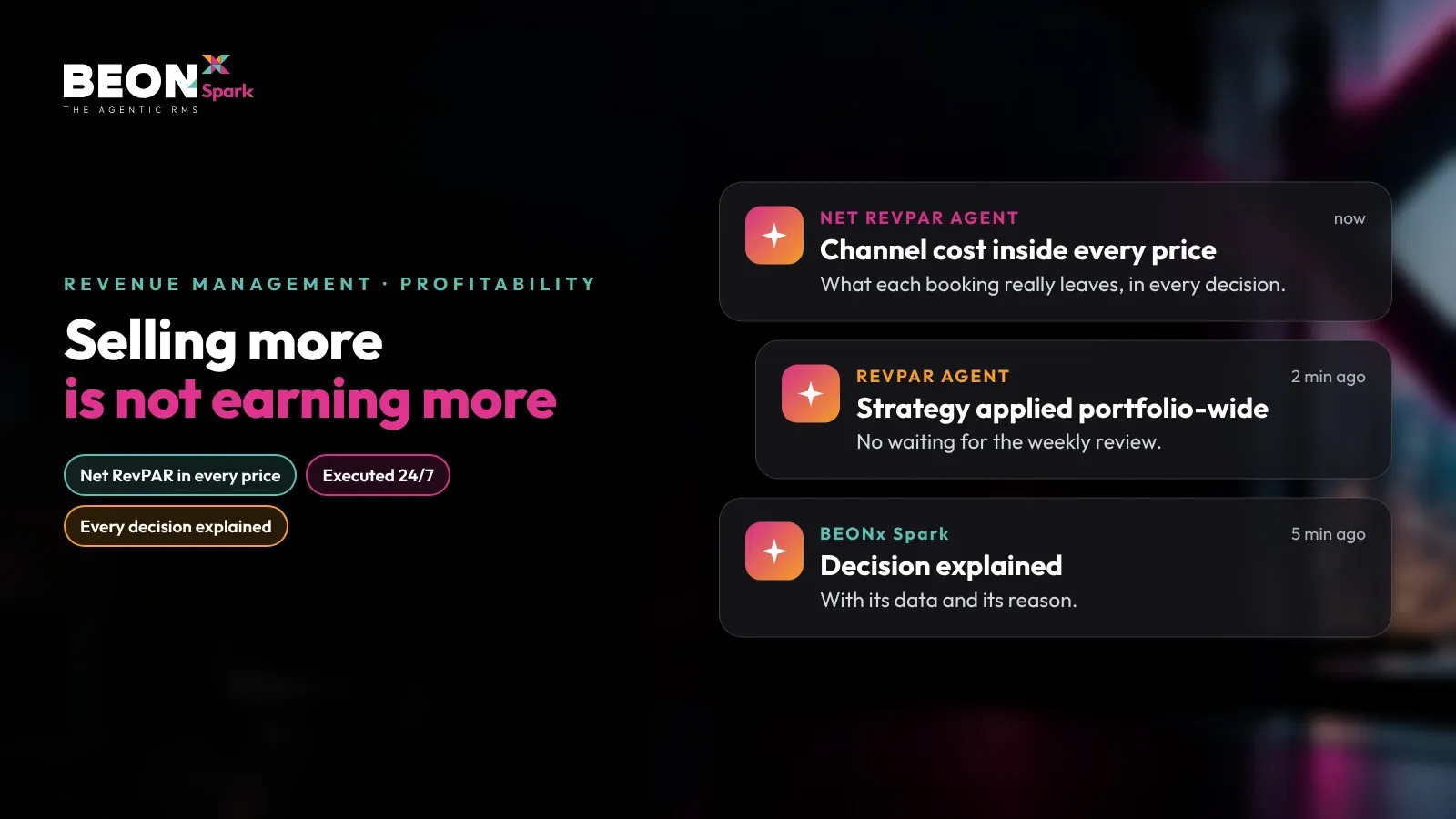 Selling more is not earning more. BEONx Spark, the first Agentic RMS